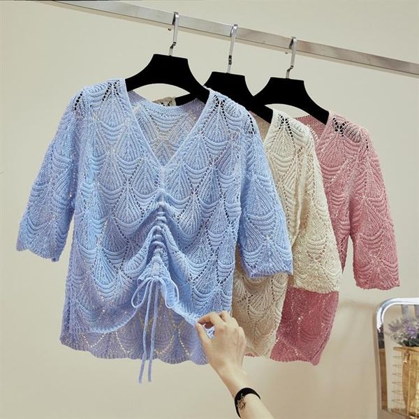 women's sweaters moda feminina loose v-neck thin women sweater fashion brand casual style summer knitted hollow out pullover pull femm, White;black
women's sweaters moda feminina loose v-neck thin women sweater fashion brand casual style summer knitted hollow out pullover pull femm, White;black