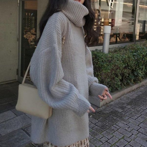 women's sweaters deeptown korean fashion knitted sweater women oversize turtleneck long sleeve pullover thick warm winter loose bat jum, White;black
women's sweaters deeptown korean fashion knitted sweater women oversize turtleneck long sleeve pullover thick warm winter loose bat jum, White;black