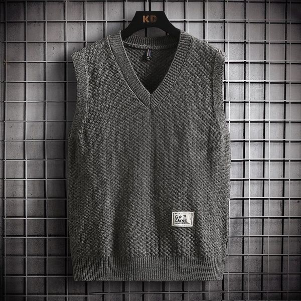 men's vests 2021 autumn and winter vest sweater knit v-neck pullover, Black;white
men's vests 2021 autumn and winter vest sweater knit v-neck pullover, Black;white