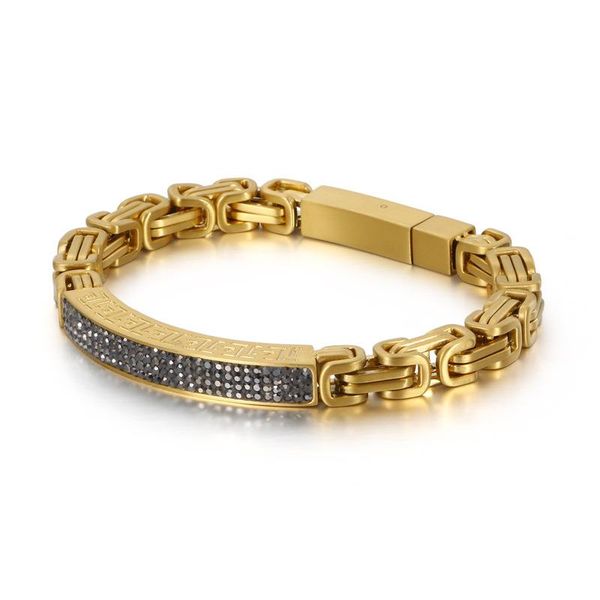 link, chain trendy stainless steel bracelet simple personality creative imperial men's, Black
link, chain trendy stainless steel bracelet simple personality creative imperial men's, Black