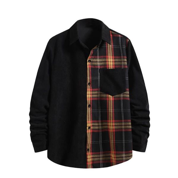 men shirts corduroy retro chic trendy student all-match plaid mens daily outwear leisure long sleeve loose korean style #3 men's casual, White;black
men shirts corduroy retro chic trendy student all-match plaid mens daily outwear leisure long sleeve loose korean style #3 men's casual, White;black