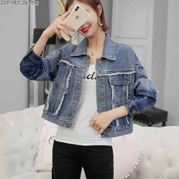 women's jackets autumn vintage denim women streetwear slim chic cropped tassel burrs jaqueta jeans contrast color coats yii3, Black;brown
women's jackets autumn vintage denim women streetwear slim chic cropped tassel burrs jaqueta jeans contrast color coats yii3, Black;brown