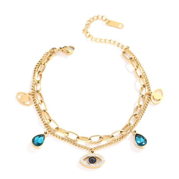 link, chain lucky devil's eye round austrian crystal women charm bracelet of titanium steel luxury jewelry wholesale gift, Black
link, chain lucky devil's eye round austrian crystal women charm bracelet of titanium steel luxury jewelry wholesale gift, Black