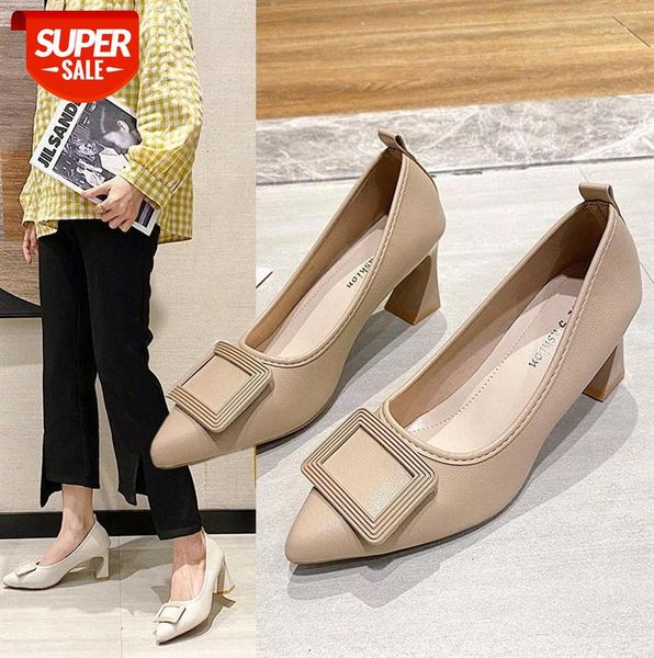 women's high-heeled shoes pump with pointed toe thick heel mid-heel professional french girl square buckle single women #z60c, Black
women's high-heeled shoes pump with pointed toe thick heel mid-heel professional french girl square buckle single women #z60c, Black