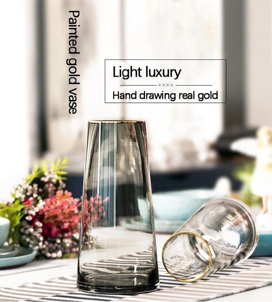 vases nordic decoration home simple painted gold glass vase smoke gray flower living room
vases nordic decoration home simple painted gold glass vase smoke gray flower living room
