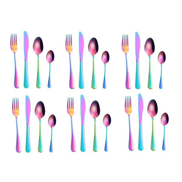 dinnerware sets tableware 24pcs rainbow stainless steel cutlery set fork spoon knife
dinnerware sets tableware 24pcs rainbow stainless steel cutlery set fork spoon knife