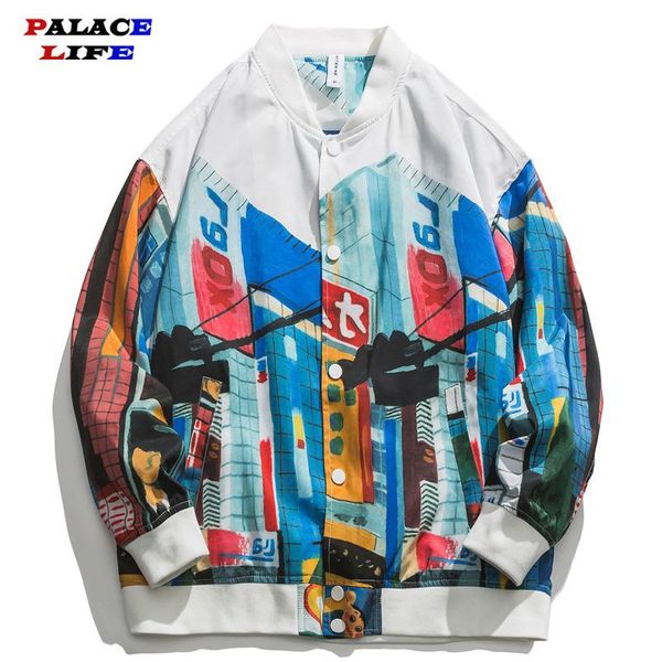 men japanese streetwear city printed jackets 2021 spring mens white bomber jacket male hip hop baseball windbreaker men's, Black;brown 
men japanese streetwear city printed jackets 2021 spring mens white bomber jacket male hip hop baseball windbreaker men's, Black;brown