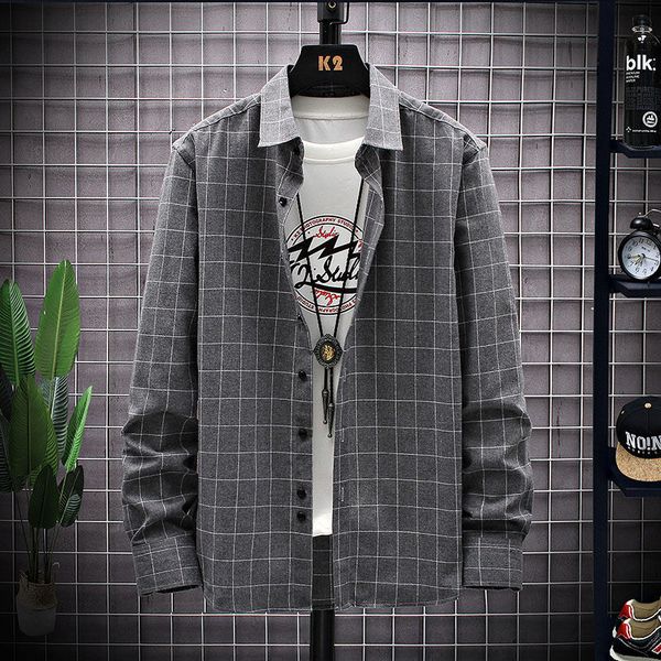 spring and autumn style korean plaid trend loose student shirt male jacket, White;black
spring and autumn style korean plaid trend loose student shirt male jacket, White;black