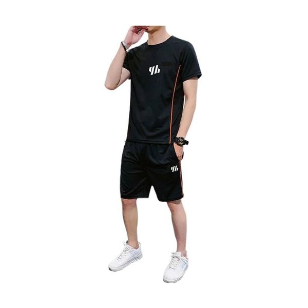 men's tracksuits summer sports short-sleeved men's casual wear printed t-shirt slim 2-piece set 2 side stitching color matching str, Gray
men's tracksuits summer sports short-sleeved men's casual wear printed t-shirt slim 2-piece set 2 side stitching color matching str, Gray