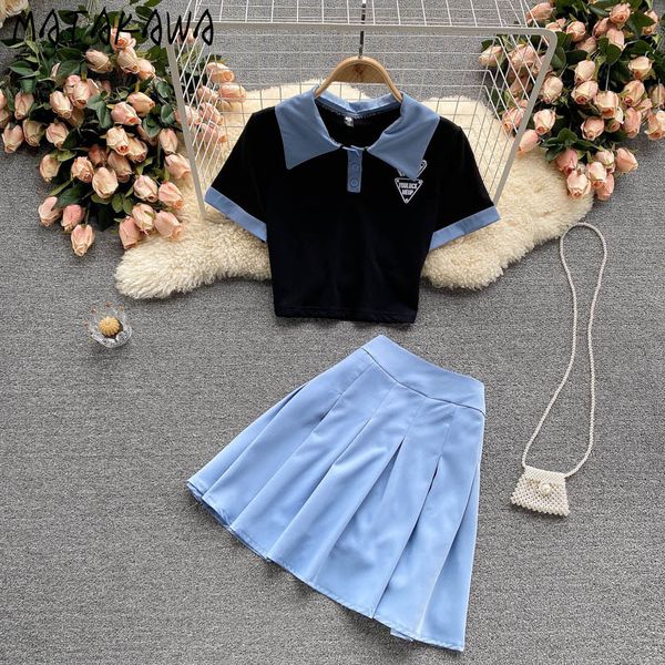 matakawa uniform suit female lapal collar women tshirt short high waist pleated skirt student 2 piece set women 210513, White
matakawa uniform suit female lapal collar women tshirt short high waist pleated skirt student 2 piece set women 210513, White