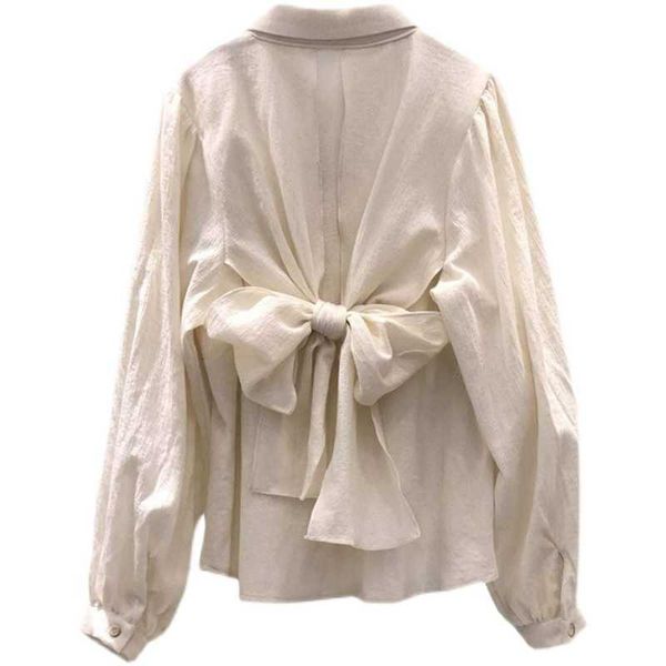 spring/summer korean casual loose sweet beauty shirt elegant temperament wind back tie bow long-sleeved 210615, White
spring/summer korean casual loose sweet beauty shirt elegant temperament wind back tie bow long-sleeved 210615, White