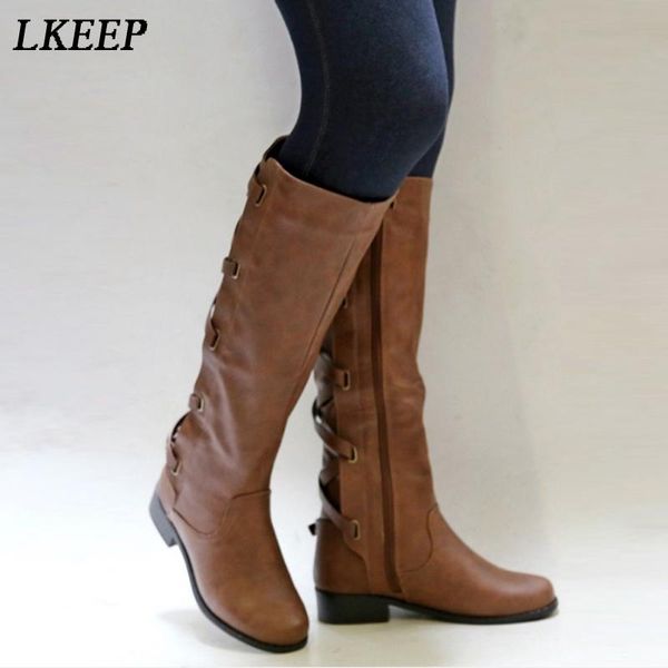 autumn women boots buckle cross belt female waterproof solid color round spring low heeled, Black
autumn women boots buckle cross belt female waterproof solid color round spring low heeled, Black