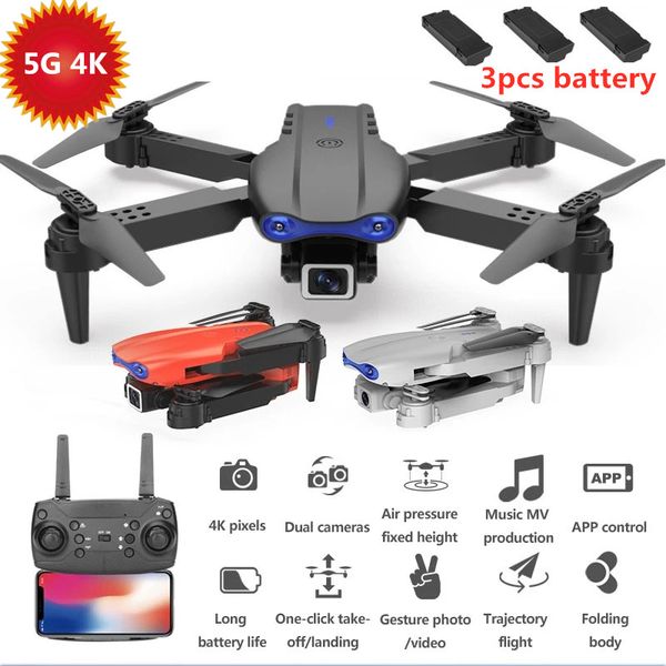 5g 4k pocket rc quadcopter with 4k dual camera gesture p fixed height hovering trajectory flight aircraft with 3pcs battery
5g 4k pocket rc quadcopter with 4k dual camera gesture p fixed height hovering trajectory flight aircraft with 3pcs battery