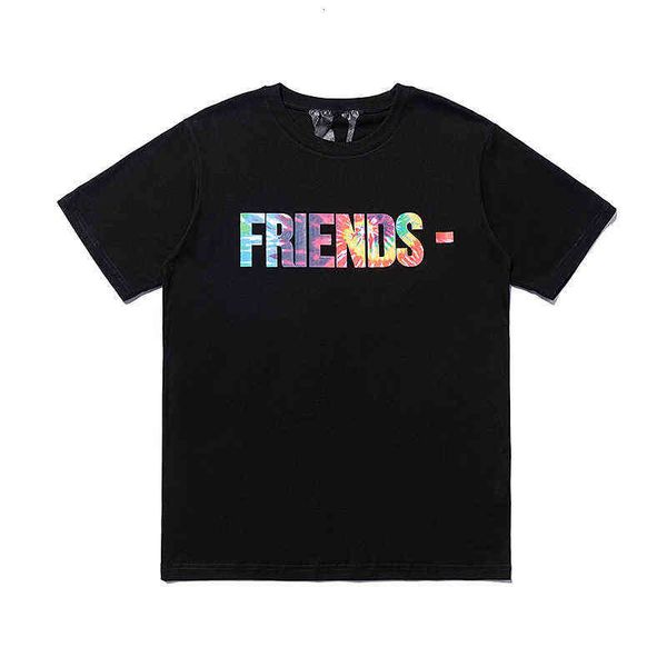 street high trend short sleeve t-shirt tie dye color friends limited men's and women's sleeves, White;black
street high trend short sleeve t-shirt tie dye color friends limited men's and women's sleeves, White;black