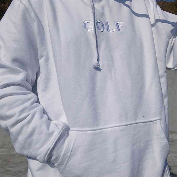 golf wang hoodie - white solid embroidered sweater ins 37kb, Black