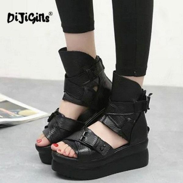 summer genuine leather women sandals platform shoes wedge heel fish head high heels black singles drop ship
summer genuine leather women sandals platform shoes wedge heel fish head high heels black singles drop ship