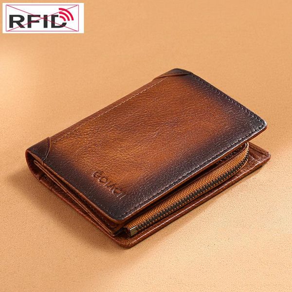 anti-theft genuine leather wallet men trifold real with coin pocket for wallets, Red;black
anti-theft genuine leather wallet men trifold real with coin pocket for wallets, Red;black
