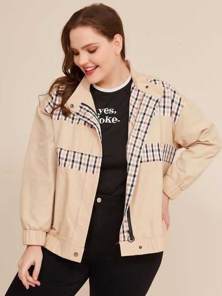 plus-size autumn winter turn-down collar long sleeve color contrast patchwork zip up jacket fashion coat js174, Tan;black
plus-size autumn winter turn-down collar long sleeve color contrast patchwork zip up jacket fashion coat js174, Tan;black