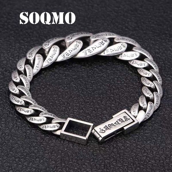 link, chain soqmo bands 100% real 925 sterling silver for men female six words budda bracelet bangle handmade jewelry 2021 sqm282, Black
link, chain soqmo bands 100% real 925 sterling silver for men female six words budda bracelet bangle handmade jewelry 2021 sqm282, Black