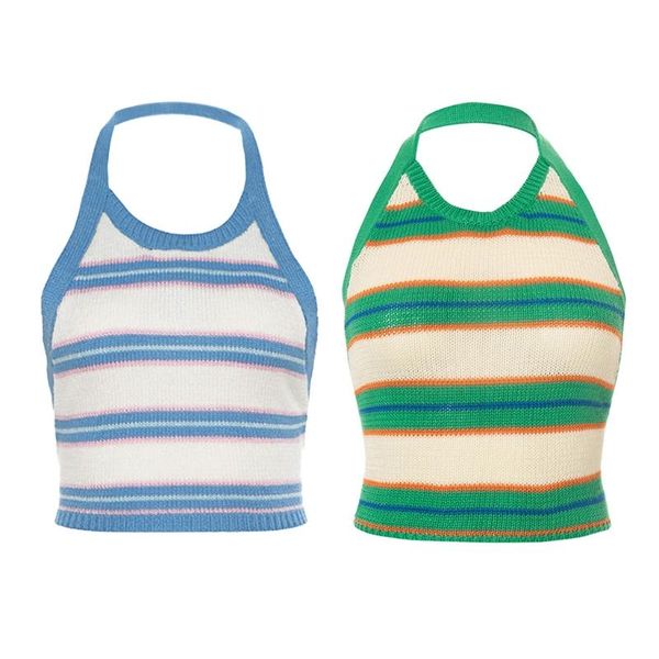 women's tanks & camis mxmd women summer halter backless crop multicolor striped slim camisole beach crochet knit sleeveless mini ta, White
women's tanks & camis mxmd women summer halter backless crop multicolor striped slim camisole beach crochet knit sleeveless mini ta, White