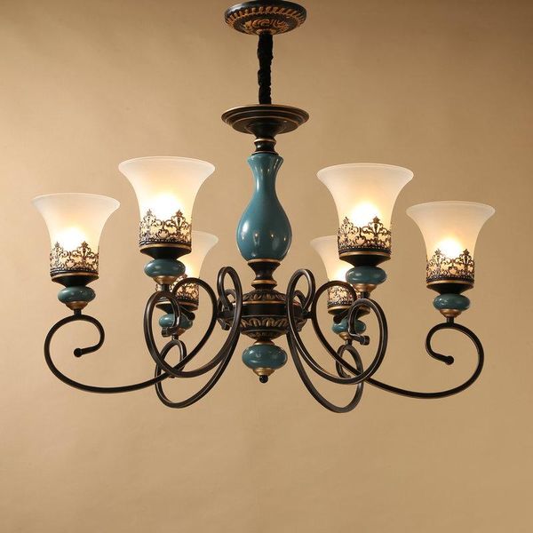 pendant lamps 6 heads ceramic living room dining bedroom study light simple european style retro chandelier lamp, ac110-240v
pendant lamps 6 heads ceramic living room dining bedroom study light simple european style retro chandelier lamp, ac110-240v