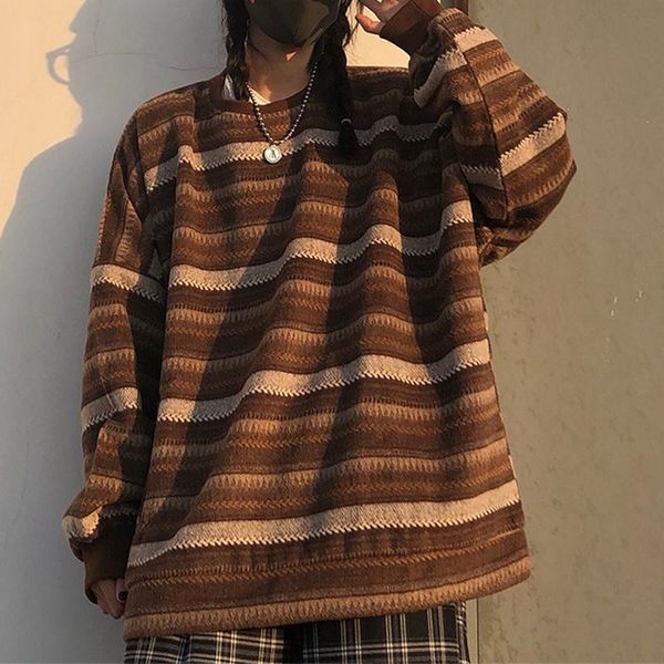 women's sweaters oversized sweater women striped pullover ladies vintage long sleeve couples loose hip hop streetwear kintted, White;black
women's sweaters oversized sweater women striped pullover ladies vintage long sleeve couples loose hip hop streetwear kintted, White;black