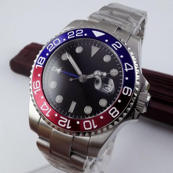wristwatches 40mm automatic mens watch steel mechanical ceramic bezel deployment gmt oyster strap sapphire glass screwdown crown black dial, Slivery;brown
wristwatches 40mm automatic mens watch steel mechanical ceramic bezel deployment gmt oyster strap sapphire glass screwdown crown black dial, Slivery;brown
