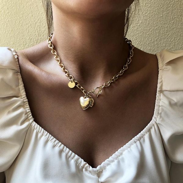 korean charms geometric heart pendant necklace for women metal hip hop goth punk choker jewelry friendship 90s style necklaces, Silver
korean charms geometric heart pendant necklace for women metal hip hop goth punk choker jewelry friendship 90s style necklaces, Silver