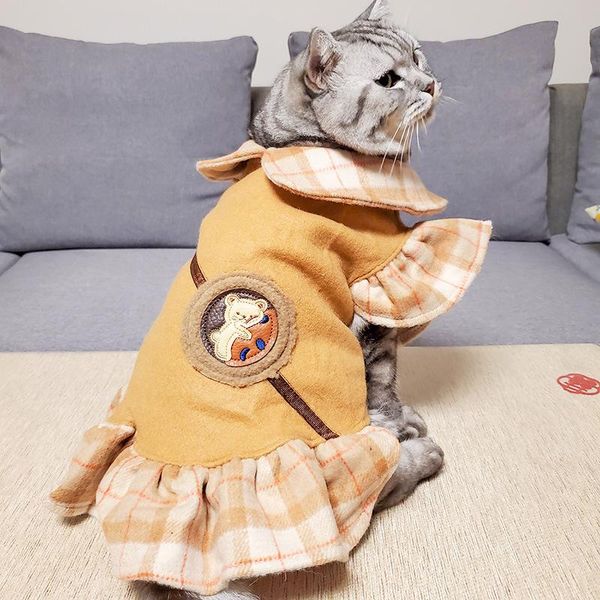 cat kitten plaid woolen dress pet outfits small puppy dog spring autumn warm doll collar buttons coat cute skirt costumes
cat kitten plaid woolen dress pet outfits small puppy dog spring autumn warm doll collar buttons coat cute skirt costumes