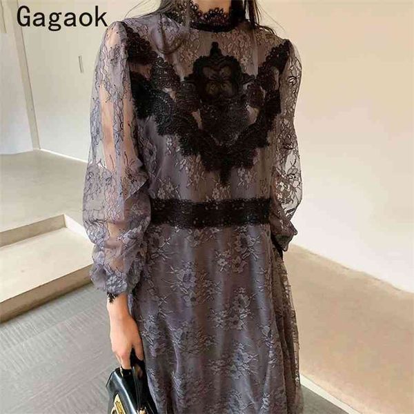woman lace dress spring autumn vintage solid embroidery stand midi dresses korean chic fashion wild vestidos 210531, Black;gray
woman lace dress spring autumn vintage solid embroidery stand midi dresses korean chic fashion wild vestidos 210531, Black;gray