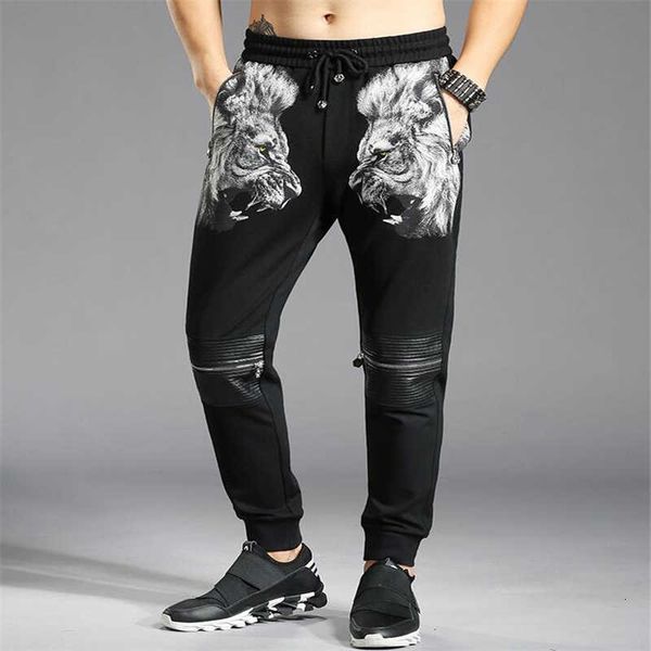 men's pants pant europe casual sweatpant style men's trousers personality embroidery lion head self-cultivation foot 827n, Black
men's pants pant europe casual sweatpant style men's trousers personality embroidery lion head self-cultivation foot 827n, Black