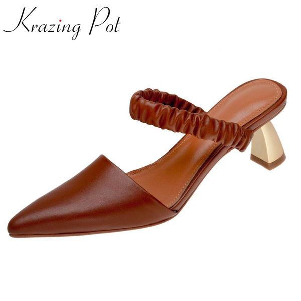 dress shoes krazing pot natural leather pointed toe strange high heels slip on mules vintage rome mature lady dating fashion pumps women l15, Black
dress shoes krazing pot natural leather pointed toe strange high heels slip on mules vintage rome mature lady dating fashion pumps women l15, Black