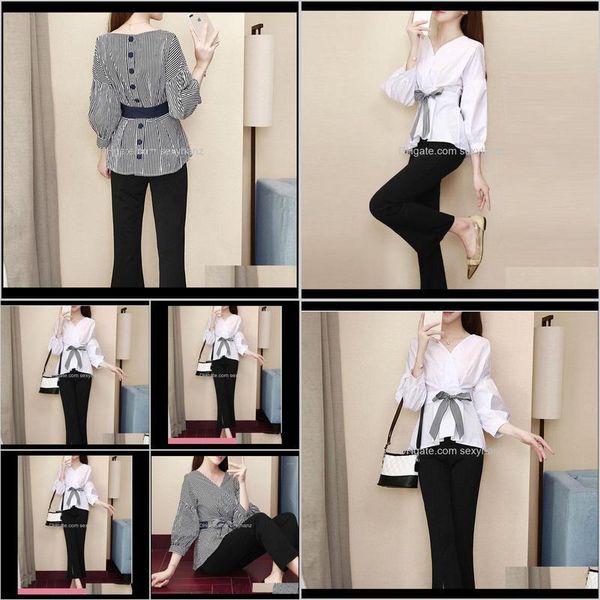 tracksuits womens clothing apparel drop delivery 2021 women autumn sweet vneck long sleeve anklelength pants two piece set female elegan, Gray
tracksuits womens clothing apparel drop delivery 2021 women autumn sweet vneck long sleeve anklelength pants two piece set female elegan, Gray