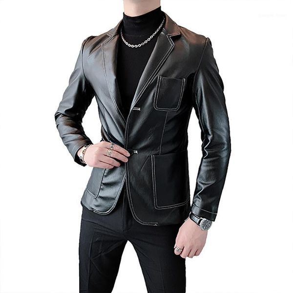 men's fur & faux fall/winter style british leather jacket pu slim-fit fashion korean two-button suit trend, Black
men's fur & faux fall/winter style british leather jacket pu slim-fit fashion korean two-button suit trend, Black