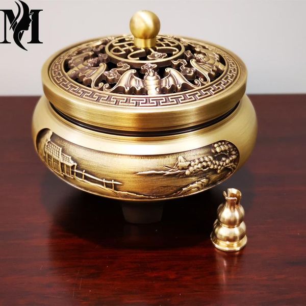 factory direct three foot carved copper incense burner pure household indoor sandalwood stove antique fragrance lamps
factory direct three foot carved copper incense burner pure household indoor sandalwood stove antique fragrance lamps