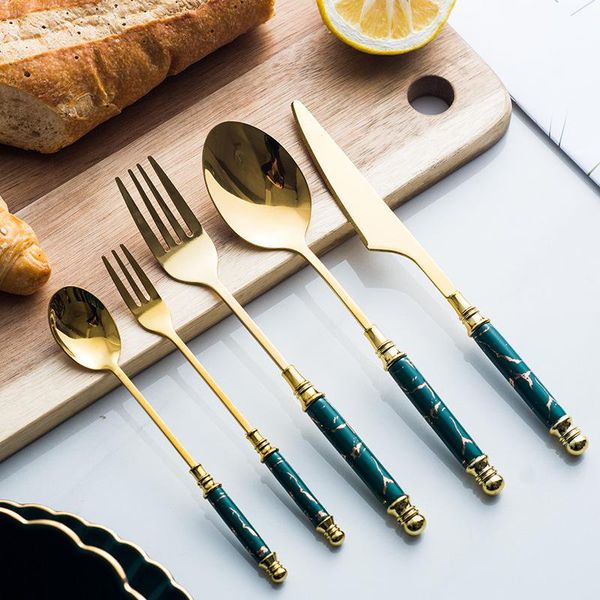 5pcs stainless steel cutlery ceramic tableware creative marbled knife fork spoon dinnerware set kitchen tools flatware sets
5pcs stainless steel cutlery ceramic tableware creative marbled knife fork spoon dinnerware set kitchen tools flatware sets
