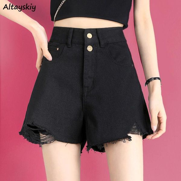 women's shorts women denim basic teenagers fashionable hole high waist loose soft summer all-match slender ulzzang 2021 est, White;black
women's shorts women denim basic teenagers fashionable hole high waist loose soft summer all-match slender ulzzang 2021 est, White;black