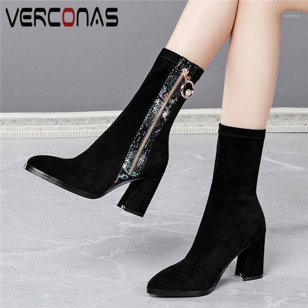 boots verconas office lady fashion concise mid-calf for women autumn winter high heels shoes woman metal zipper stretch1, Black
boots verconas office lady fashion concise mid-calf for women autumn winter high heels shoes woman metal zipper stretch1, Black