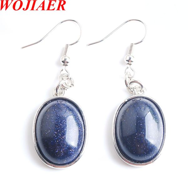 wojiaer natural golden sand gem stone egg-shaped dangle drop earrings beads healing earring women jewellery bw916, Silver
wojiaer natural golden sand gem stone egg-shaped dangle drop earrings beads healing earring women jewellery bw916, Silver