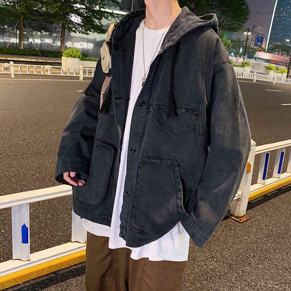 men's jackets spring autumn mens jean jacket handsome multi-pocket design hooded jaqueta jean korean style fashion loose plus size, Black;brown
men's jackets spring autumn mens jean jacket handsome multi-pocket design hooded jaqueta jean korean style fashion loose plus size, Black;brown
