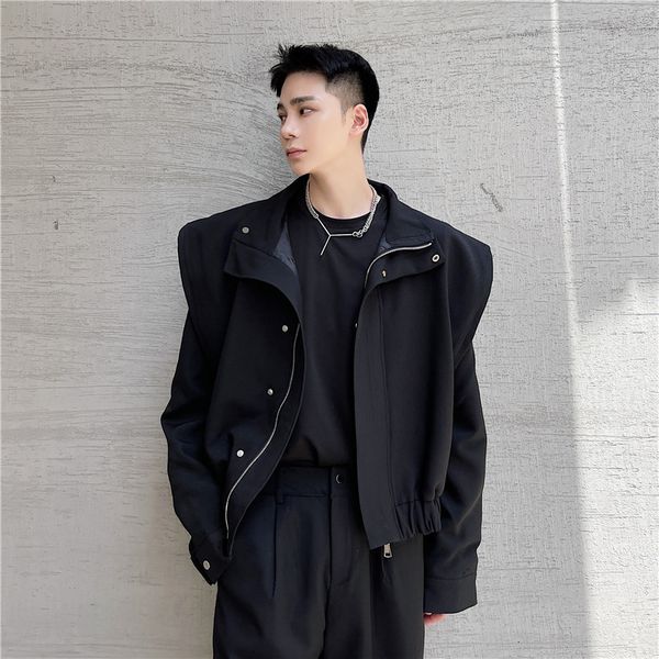 men's jackets men autumn niche double layer shoulder pads stand collar loose short jacket man korean streetwear fashion casual coat nge, Black;brown
men's jackets men autumn niche double layer shoulder pads stand collar loose short jacket man korean streetwear fashion casual coat nge, Black;brown