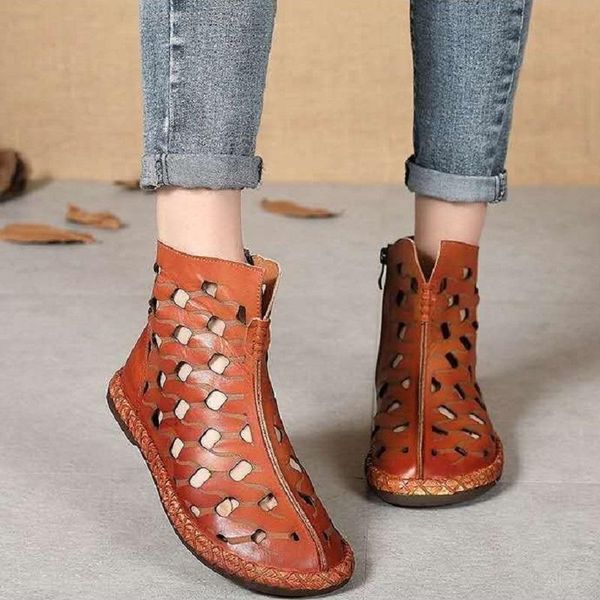 boots autumn women ankle pu leather hollow out flats ladies shoes breathable platform female sandals zapatos mujer, Black
boots autumn women ankle pu leather hollow out flats ladies shoes breathable platform female sandals zapatos mujer, Black