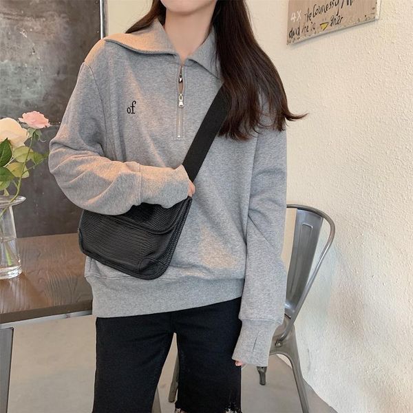 women's hoodies & sweatshirts autumn thin half zipper letter embroidery pullover women stand collar sweatshirt long sleeve oversized fe, Black
women's hoodies & sweatshirts autumn thin half zipper letter embroidery pullover women stand collar sweatshirt long sleeve oversized fe, Black
