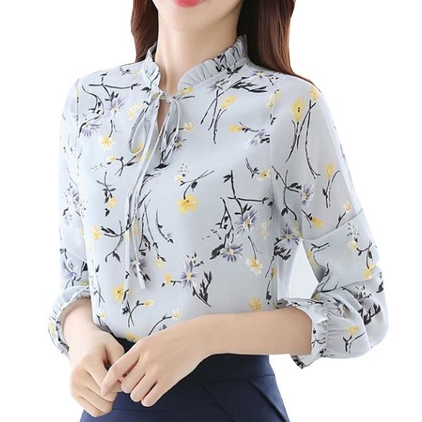 women blouses vintage floral printed long sleeve shirt turn down collar loose chiffon blouse femininas female casual women's & shirts, White
women blouses vintage floral printed long sleeve shirt turn down collar loose chiffon blouse femininas female casual women's & shirts, White
