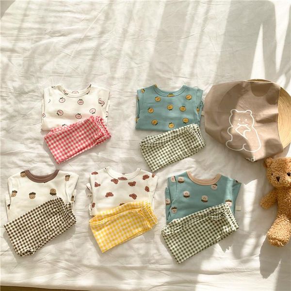 pajamas korean style autumn children cotton sets cartoon printed plaid pants 2pcs toddlers kids sleepwear outfits, Blue;red
pajamas korean style autumn children cotton sets cartoon printed plaid pants 2pcs toddlers kids sleepwear outfits, Blue;red