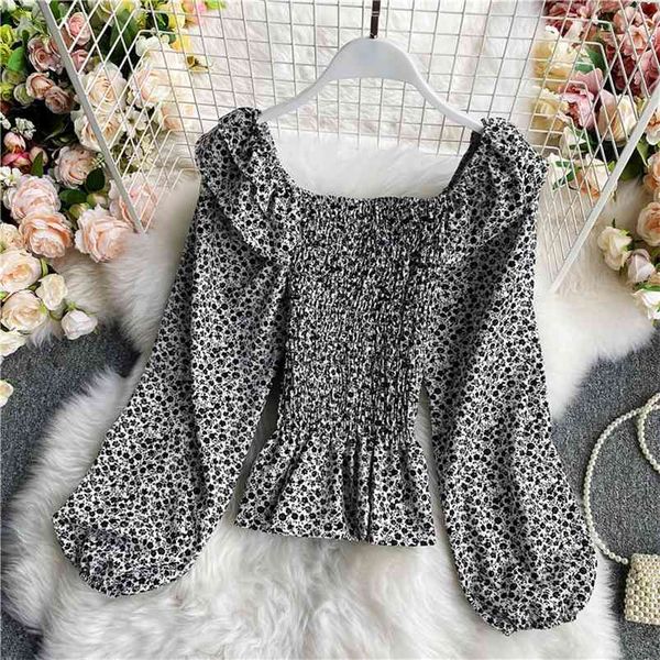 short floral blouse spring and autumn style retro waist puff sleeve square neck chiffon shirt women uk221 210507, White
short floral blouse spring and autumn style retro waist puff sleeve square neck chiffon shirt women uk221 210507, White