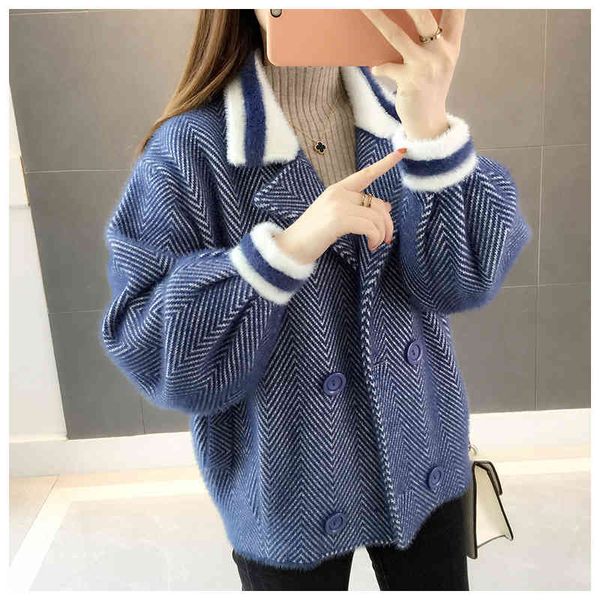 women's knits & tees imitation mink velvet short cardigan women autumn fashion sweet double breasted thick sweater coat lantern sl, White
women's knits & tees imitation mink velvet short cardigan women autumn fashion sweet double breasted thick sweater coat lantern sl, White