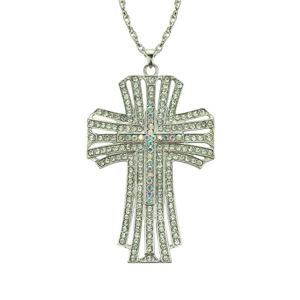 hip hop blingbling hollow cross pendant necklace full zircon necklace jewelry stainless steel rope chain for men, Silver
hip hop blingbling hollow cross pendant necklace full zircon necklace jewelry stainless steel rope chain for men, Silver