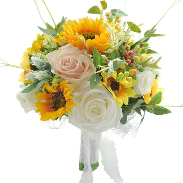 artificial sunflower rose bouquet bride holding flower silk wedding linen handmade simulation bouquets home party decor decorative flowers &
artificial sunflower rose bouquet bride holding flower silk wedding linen handmade simulation bouquets home party decor decorative flowers &