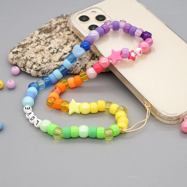 link, chain love letter round beads five-pointed star mobile phone strap hand-made hanging wrist anti-lost personalized, Black
link, chain love letter round beads five-pointed star mobile phone strap hand-made hanging wrist anti-lost personalized, Black